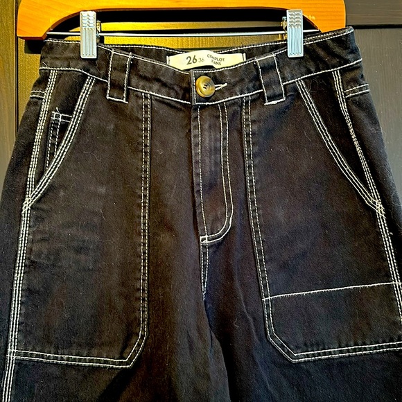 High Waist Black Wide-Leg Jeans size 26 - Picture 2 of 6